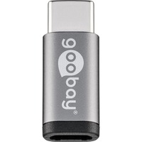 goobay 56635 adattatore per inversione del genere dei cavi USB-C USB 2.0 Micro-Buchse (Typ B) Nero grigio, USB-C, USB 2.0 Micro-Buchse (Typ B), Nero