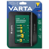 VARTA Universal Charger+ AC Nero, 9V, Stilo AA, Mini Stilo AAA, C, D