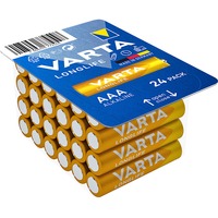 VARTA Longlife AAA Batteria monouso Mini Stilo AAA Alcalino Batteria monouso, Mini Stilo AAA, Alcalino, 1,5 V, 24 pz, Blu, Giallo