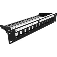 Digitus Pannello patch modulare, 8 porte Nero, 8 porte, Nero, Montaggio a rack, 1U, 270 mm, 120 mm, 171,212 g