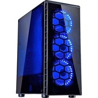 Inter-Tech CXC2 Tower Nero Nero, Tower, PC, Nero, ATX, ITX, micro ATX, Vetro temperato, Blu