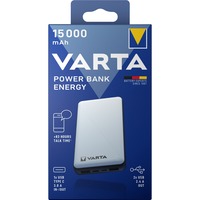 Varta Energy 15000 Polimeri di litio (LiPo) 15000 mAh Nero, Bianco bianco/Nero, 15000 mAh, Polimeri di litio (LiPo), 3,7 V, Nero, Bianco