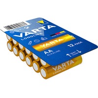 VARTA Longlife AA LR6 Batteria monouso Stilo AA Alcalino Batteria monouso, Stilo AA, Alcalino, 1,5 V, 12 pz, Blu, Giallo