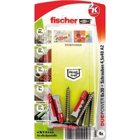 fischer DUOPOWER 6x30 S A2 K grigio chiaro/Rosso