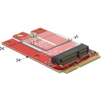 DeLOCK 63909 scheda di interfaccia e adattatore Interno M.2 Mini PCI Express, M.2, Altezza intera, Rosso, Windows 10, Windows 7, Windows 8, Windows 8.1, 30 mm