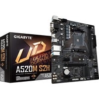 GIGABYTE A520M S2H scheda madre Presa AM4 micro ATX Nero/grigio, AMD, Presa AM4, 3rd Generation AMD Ryzen™ 3, DDR4-SDRAM, 64 GB, DIMM