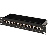 Digitus Cavo patch CAT 6, classe E Patch, schermato Nero, classe E Patch, schermato, RJ-45, Nero, Acciaio galvanizzato, SECC, Montaggio a rack, 1U, 280 mm