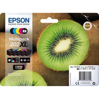 Epson Kiwi Multipack 5-colours 202XL Claria Premium Ink Resa elevata (XL), Inchiostro a base di pigmento, Inchiostro colorato, 13,8 ml, 8,5 ml, 1 pz