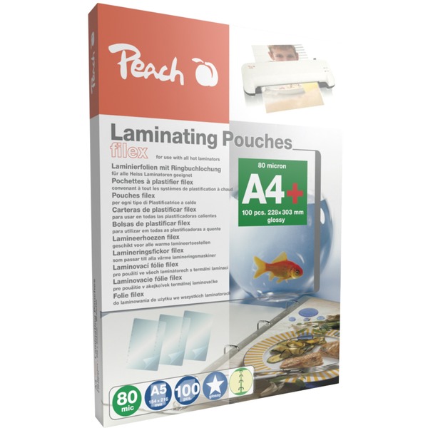 Peach PP525-02  Peach PP525-02 pellicola per plastificatrice A4 100 pz